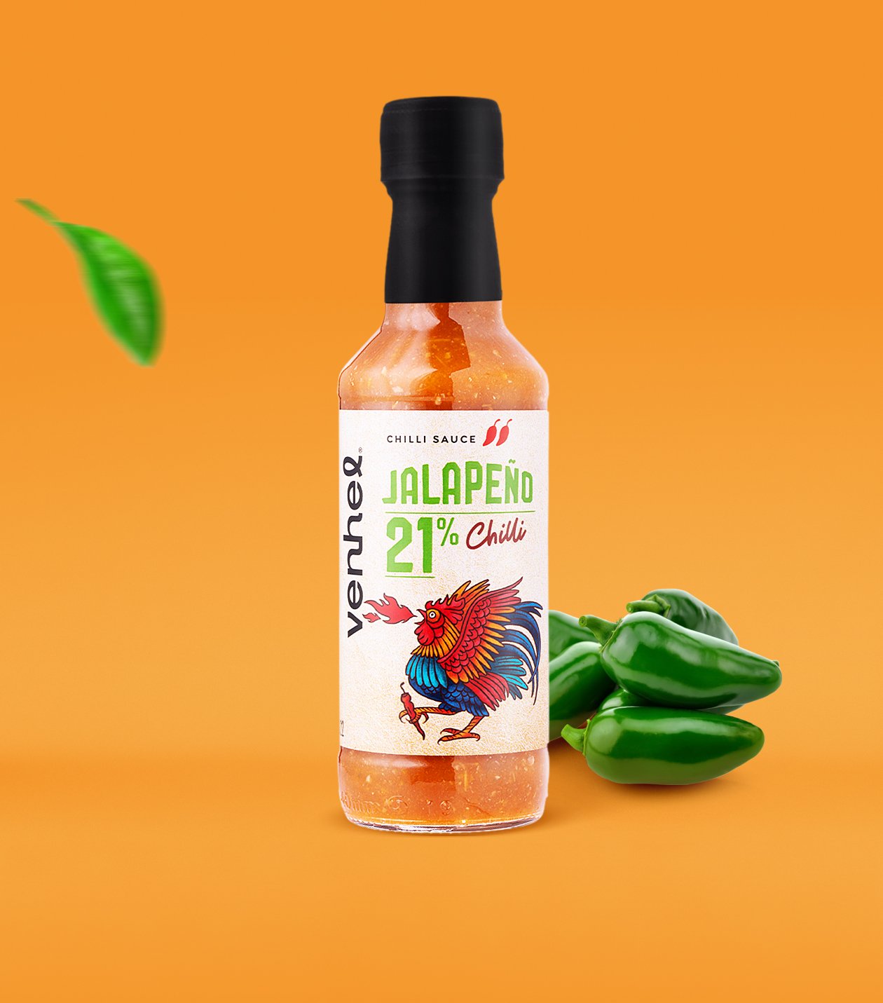 這款辣椒醬用噴火的公雞做為核心視覺(圖6)