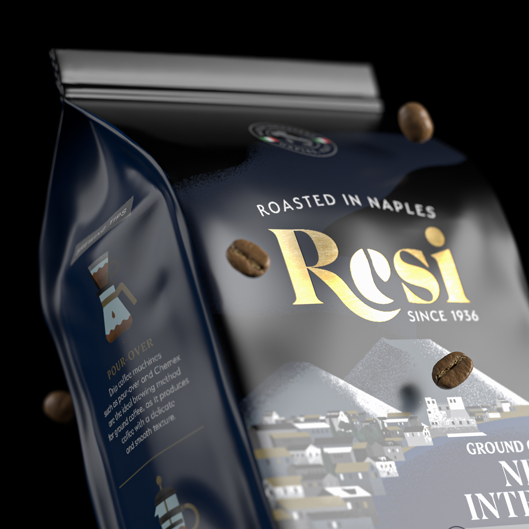 具有奢華感的RESI咖啡包裝設計(圖4) 具有奢華感的RESI咖啡包裝設計(圖4)