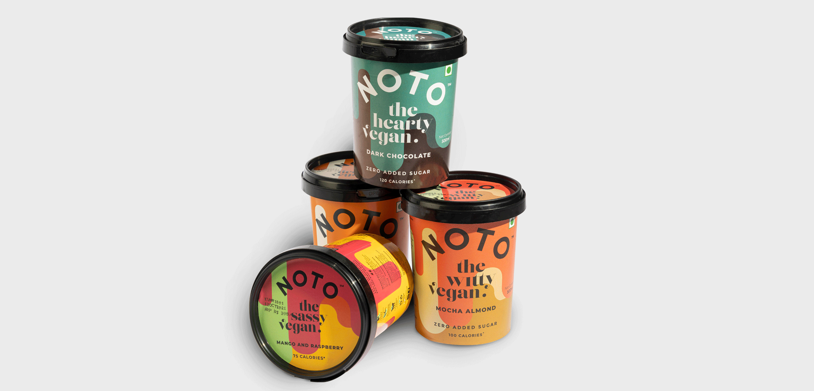 NOTO素食冰淇淋包裝設(shè)計(jì)采用大膽、明亮的色調(diào)吸人眼球(圖4) NOTO素食冰淇淋包裝設(shè)計(jì)采用大膽、明亮的色調(diào)吸人眼球(圖4)