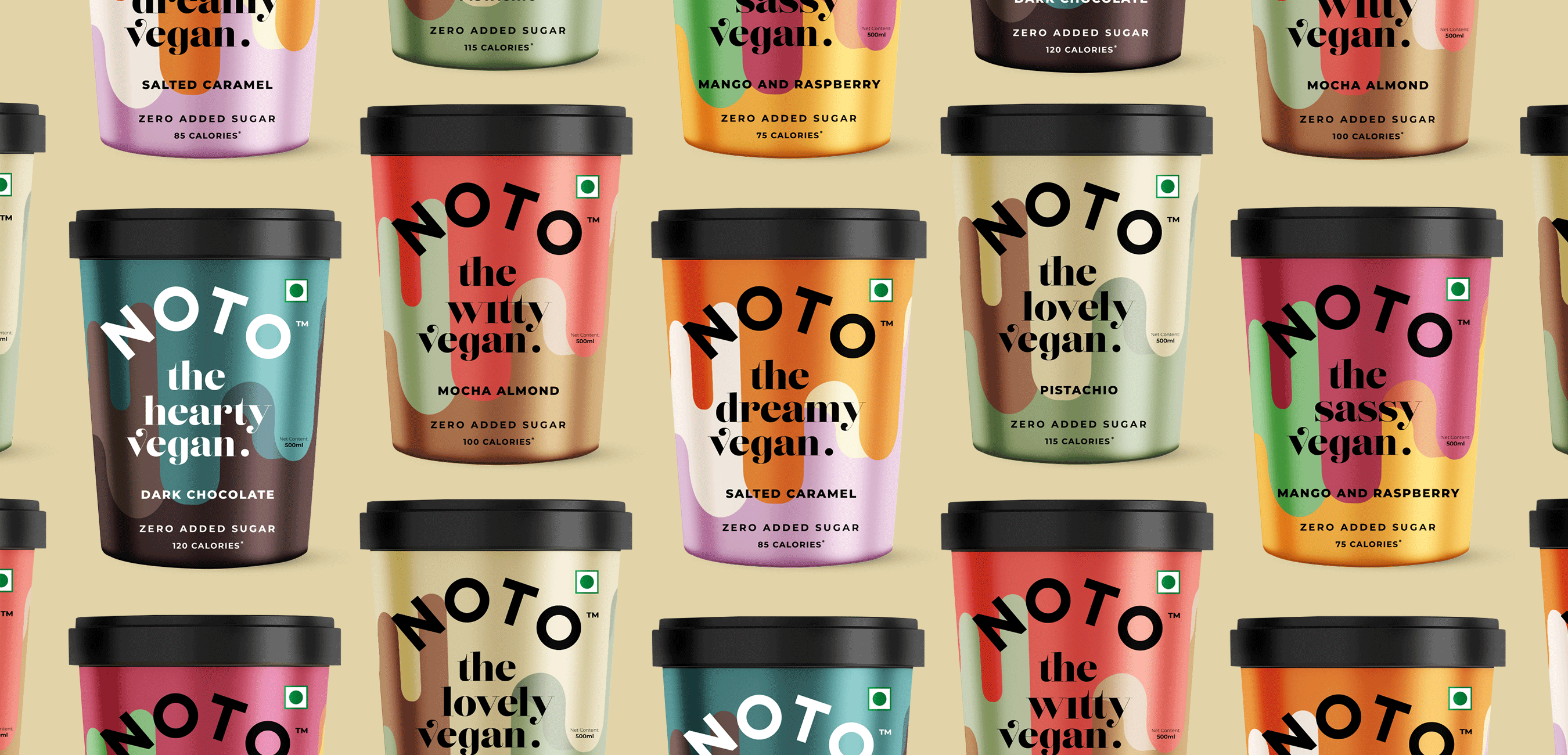 NOTO素食冰淇淋包裝設(shè)計(jì)采用大膽、明亮的色調(diào)吸人眼球(圖5) NOTO素食冰淇淋包裝設(shè)計(jì)采用大膽、明亮的色調(diào)吸人眼球(圖5)