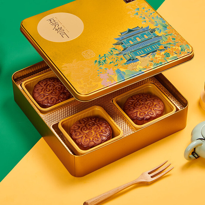 WU FANG ZHAI 五芳齋 五芳悠月 廣式月餅  雙黃蓮蓉口味 800g 禮盒裝包裝禮盒產(chǎn)品包裝創(chuàng)意設(shè)計欣賞(圖4)
