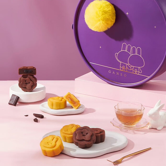 Ganso 元祖食品 脫兔戲月 臺(tái)式月餅 12餅2味 420g 禮盒裝包裝禮盒產(chǎn)品包裝創(chuàng)意設(shè)計(jì)欣賞(圖3)
