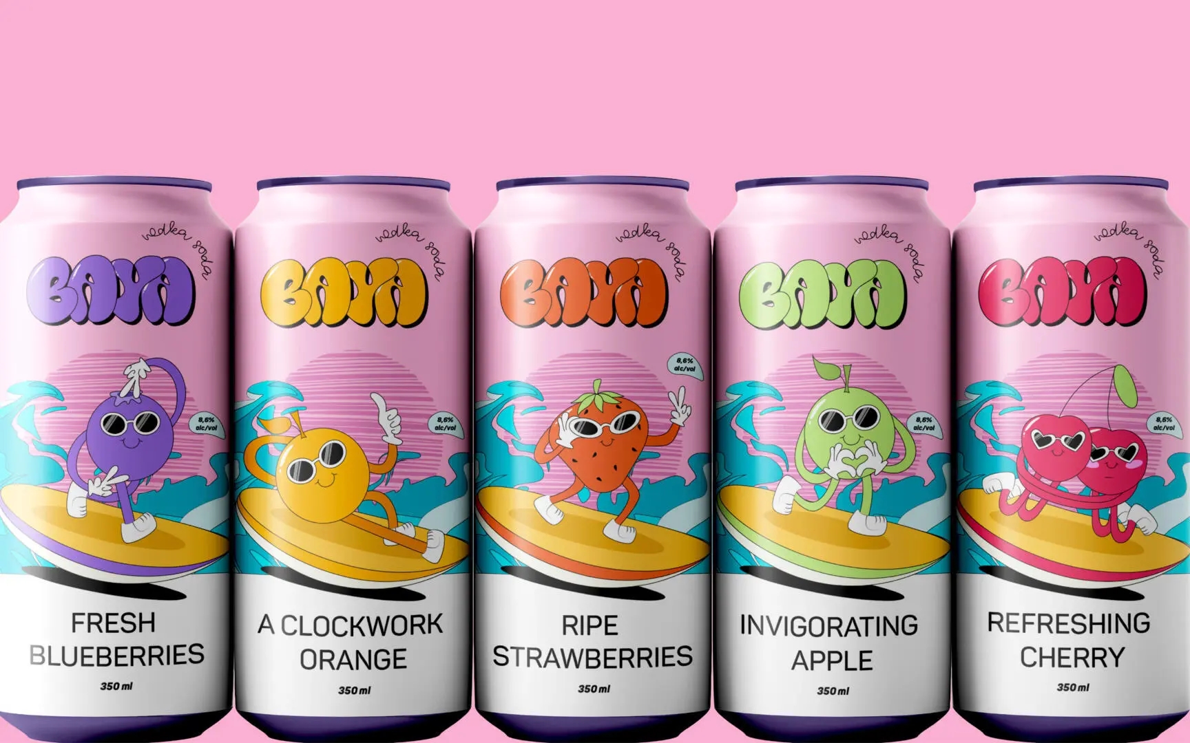 明亮有趣的伏特加蘇打水包裝罐設計欣賞(圖1)