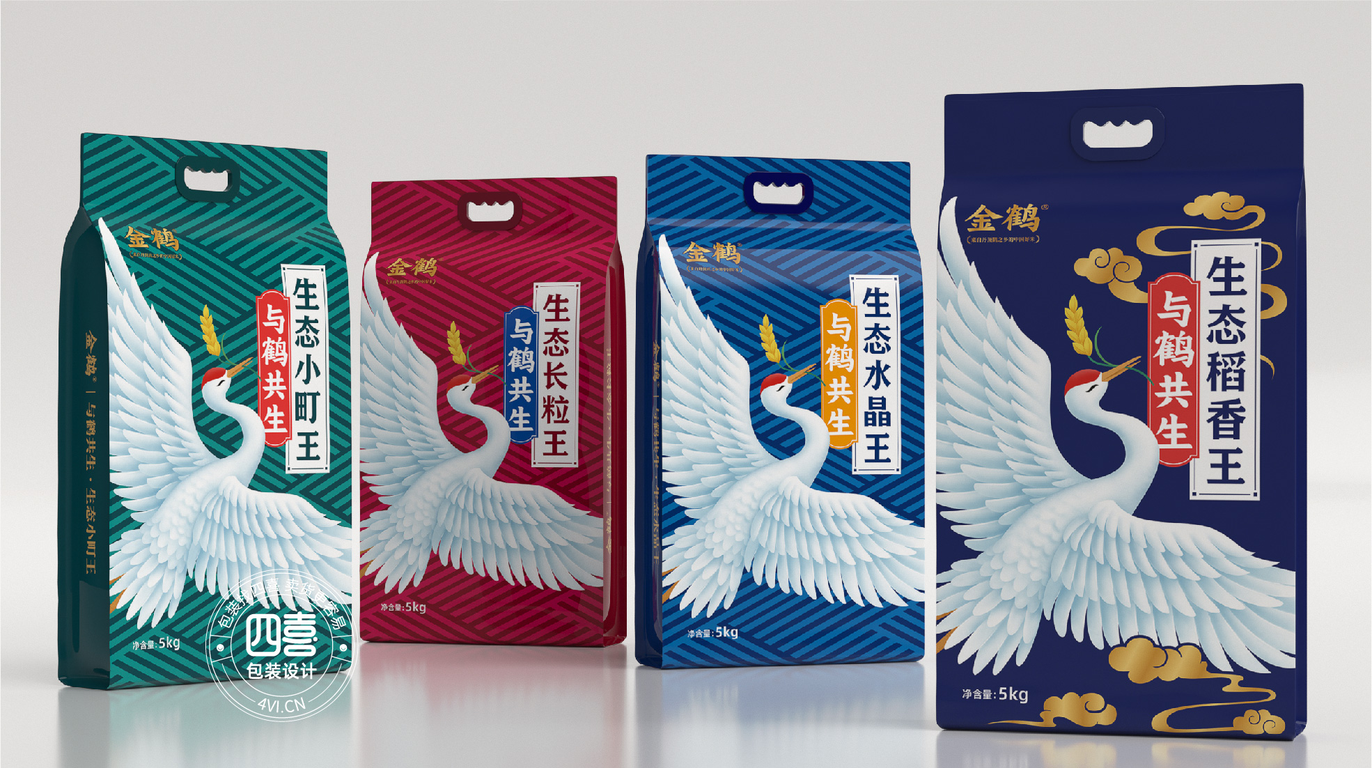 東北金鶴大米電商款包裝設計(圖1)