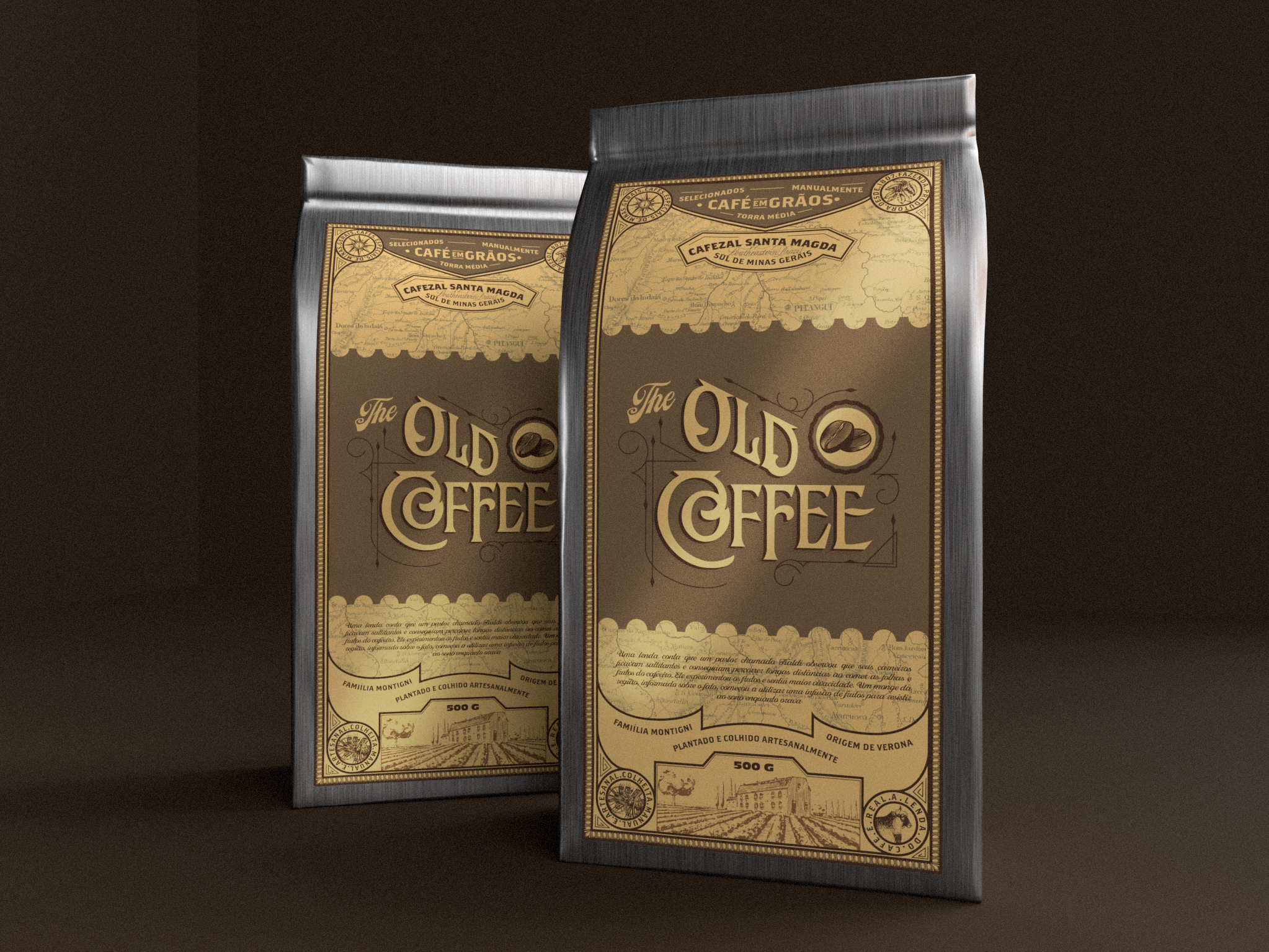 復古咖啡袋包裝設計(圖2) 復古咖啡袋包裝設計(圖2)