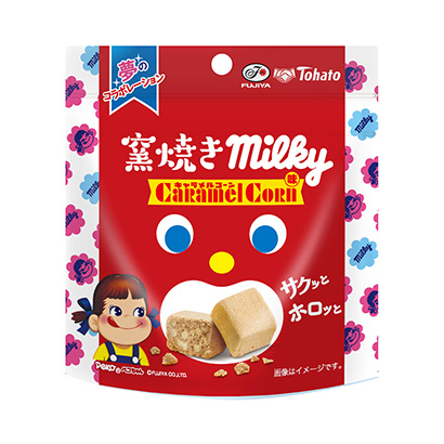 包裝創意設計欣賞燒窯牛奶基焦糖玉米味不二家(圖1)