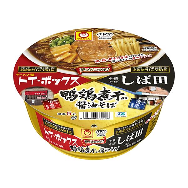 麻辣肉棒×屢屢田鴨雞煮干醬油蕎麥面東洋水產包裝設計(圖1)