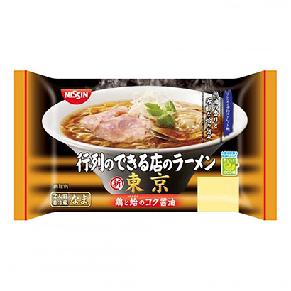 包裝設(shè)計(jì)公司推薦排起了長(zhǎng)隊(duì)的店的拉面新東京雞和蛤的醇厚醬油日清食品保鮮面類(lèi)包裝設(shè)計(jì)(圖1)