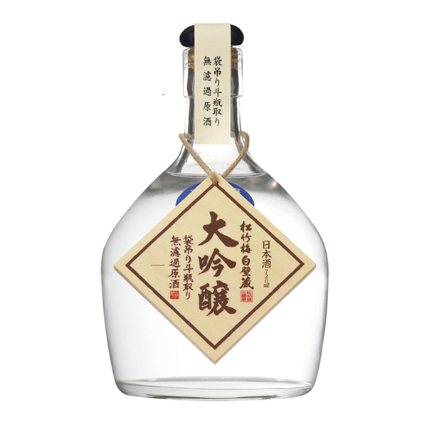 松竹梅白璧藏大吟釀袋吊斗瓶取無過濾原酒寶酒造包裝設計(圖1)