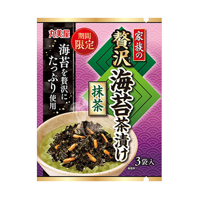 限時家族的奢侈海苔茶泡飯抹茶丸美屋食品工業烹飪品包裝設計(圖1)
